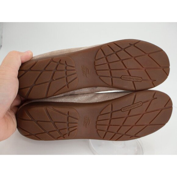 Abeo Tia Bio System Sz 10 N Women Gold Smooth Fabric Slip On Ballet Flat Shoes - Picture 9 of 12